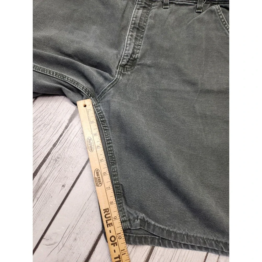 Carhartt B149 OLD Mens 44 Oil Green Canvas Carpenter Cargo Shorts Y2K Vintage
